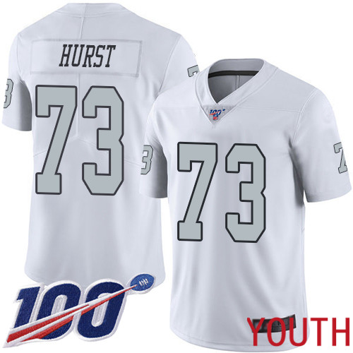 Oakland Raiders Limited White Youth Maurice Hurst Jersey NFL Football 73 100th Season Rush Vapor Jersey